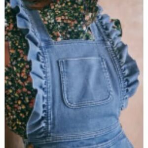 Denim Ruffle Overalls